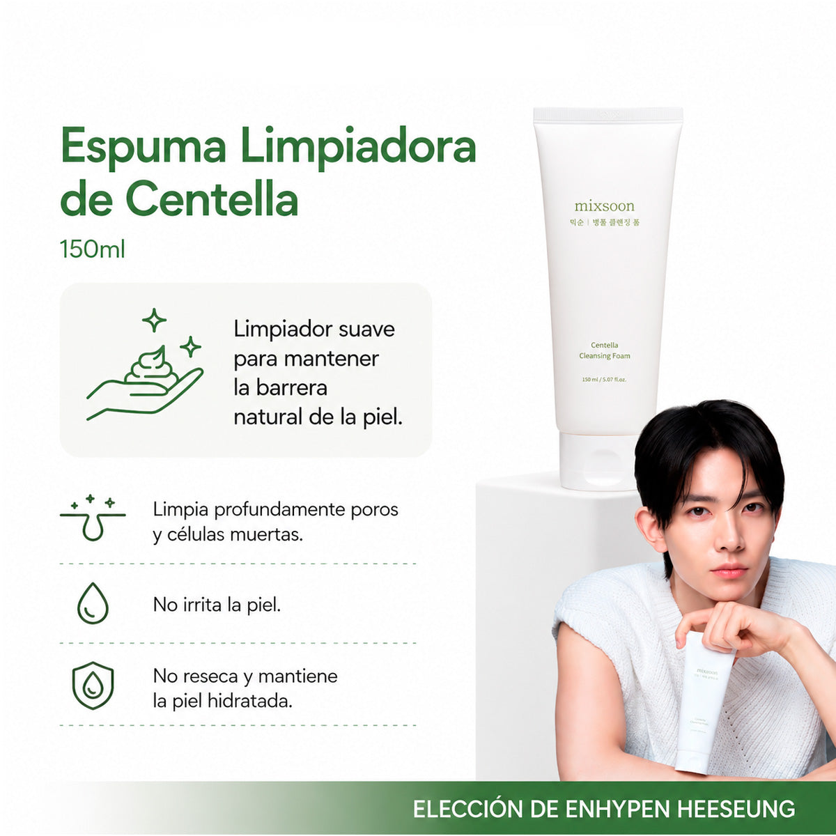 PREVENTA - Centella Cleansing Foam 150ml Mixsoon