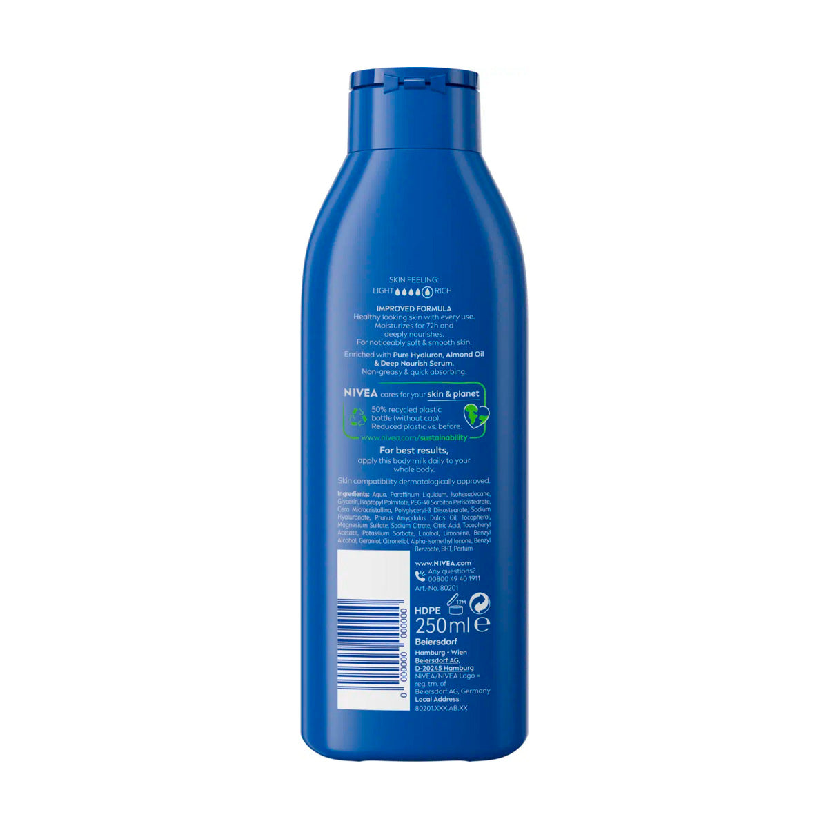 NIVEA CREMA CORP. MILK NUTRITIVA 250 ML