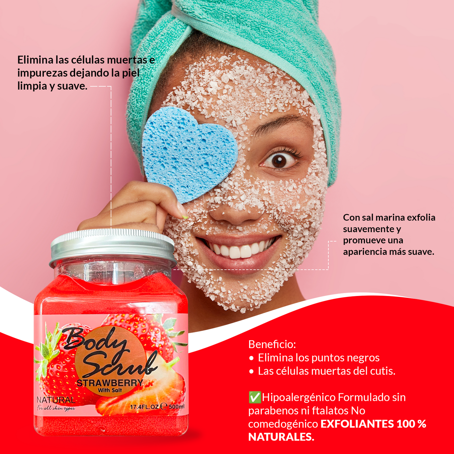 FRUIT OF THE WOKALI – EXFOLIANTE CORPORAL – FRESA CON SAL – 700G