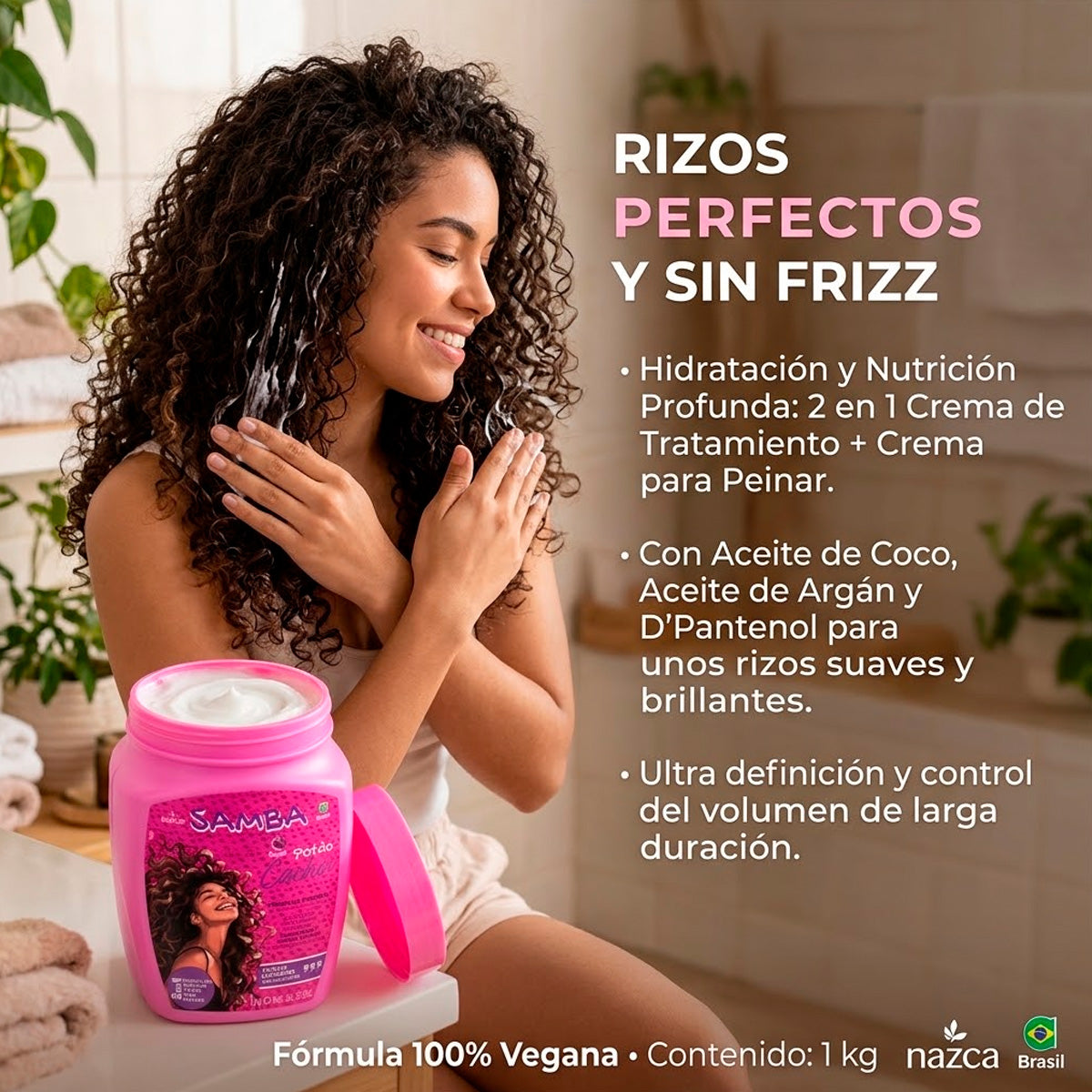 PREVENTA - NAZCA Samba Potão Cachos 2 en 1: Crema de Tratamiento y Peinar 1kg