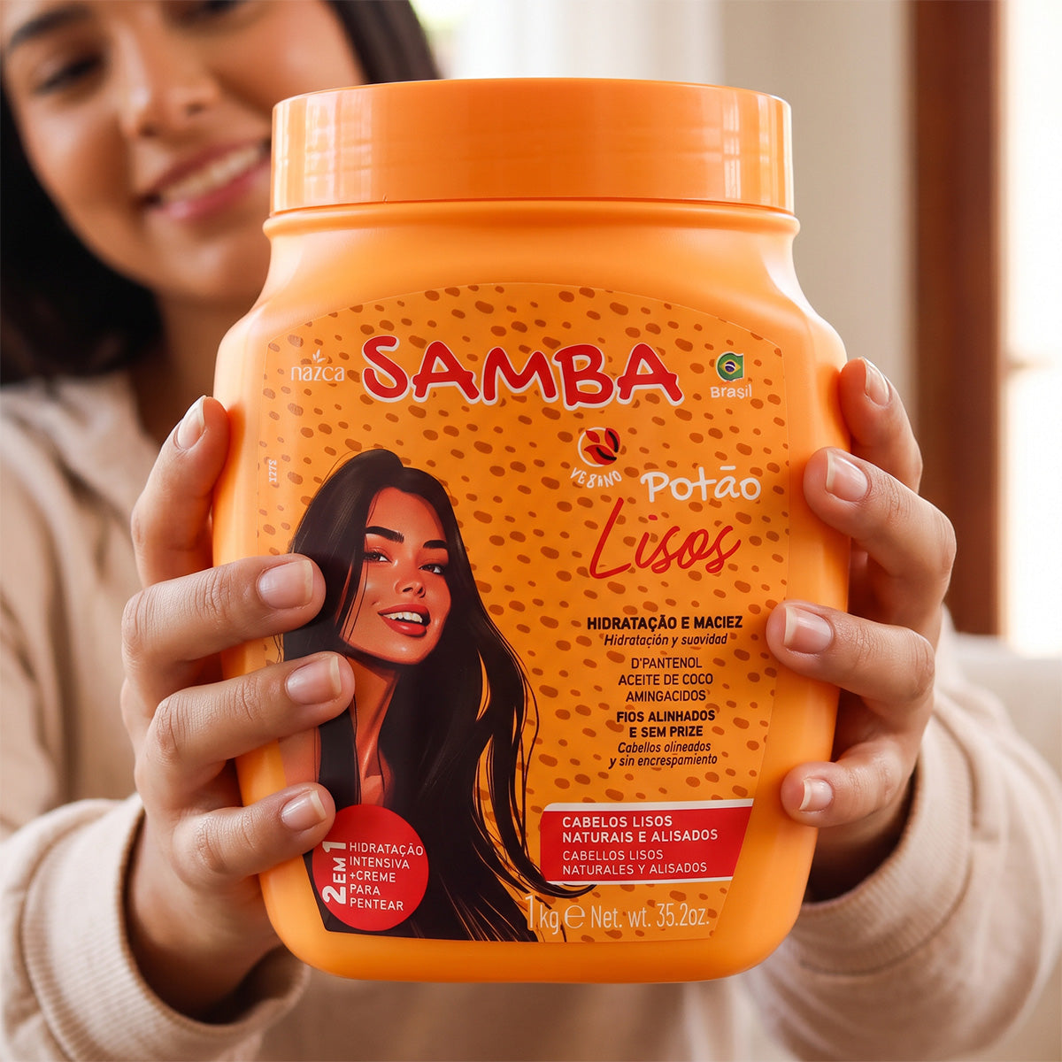PREVETA - NAZCA Samba Potão Lisos 2 en 1: Crema de Tratamiento y Peinar 1kg