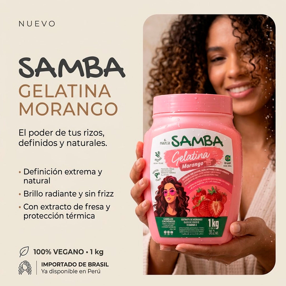 PREVENTA - NAZCA Samba Gelatina Capilar Fresa (Morango) 1kg
