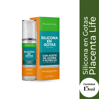 Placenta Life Silicona en Gotas para Cabello – Brillo, Suavidad y Control de Frizz – 50ml