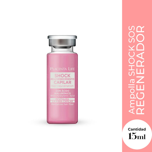 Placenta Life Ampollas SOS Regenerador Intensivo – Reparación Capilar Extrema – Cabello Dañado 15ml
