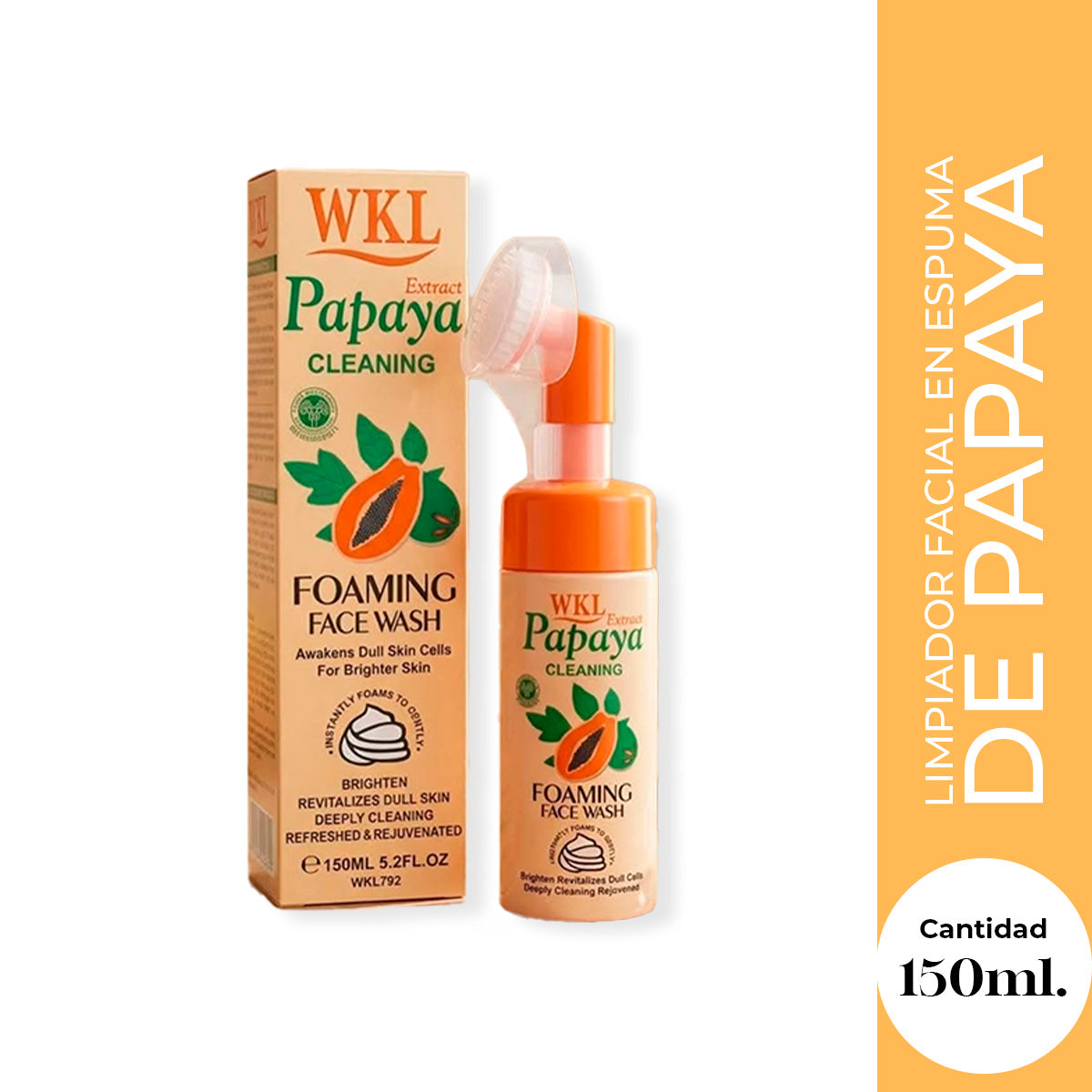 Wokali Espuma Facial de Papaya con Cepillo 150ml
