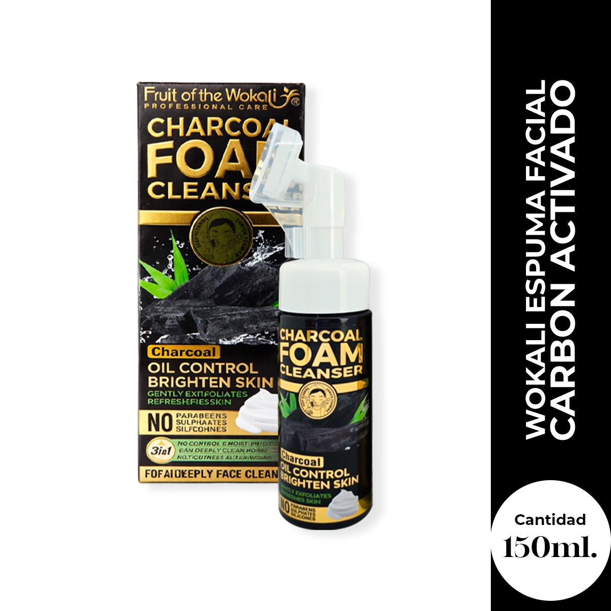 WOKALI ESPUMA FACIAL CARBON ACTIVADO 150 ML
